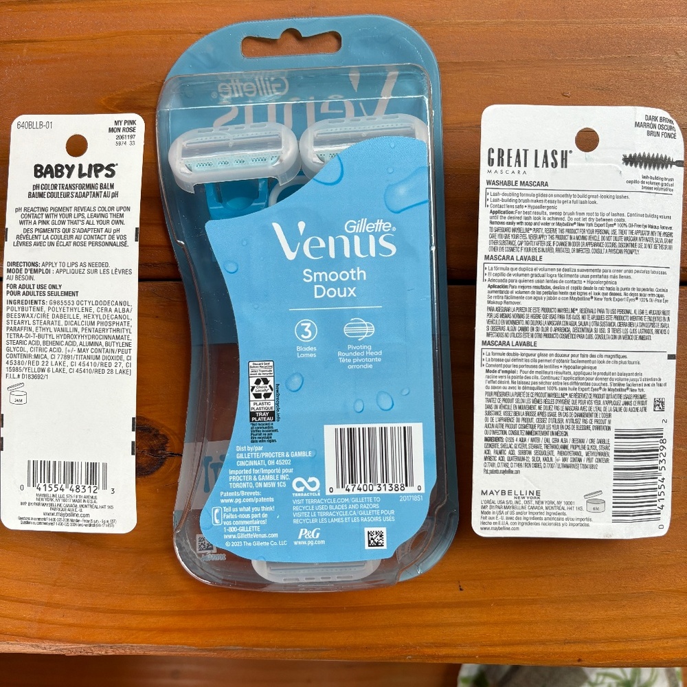 NWT Bundle of Hair, Makeup and Body Care, Monday, Maybelline, Eco Tools, Venus - Picture 5 of 9
